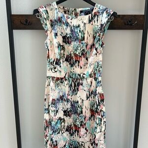 NWT French Connection Multicolor Abstract Midi Dress